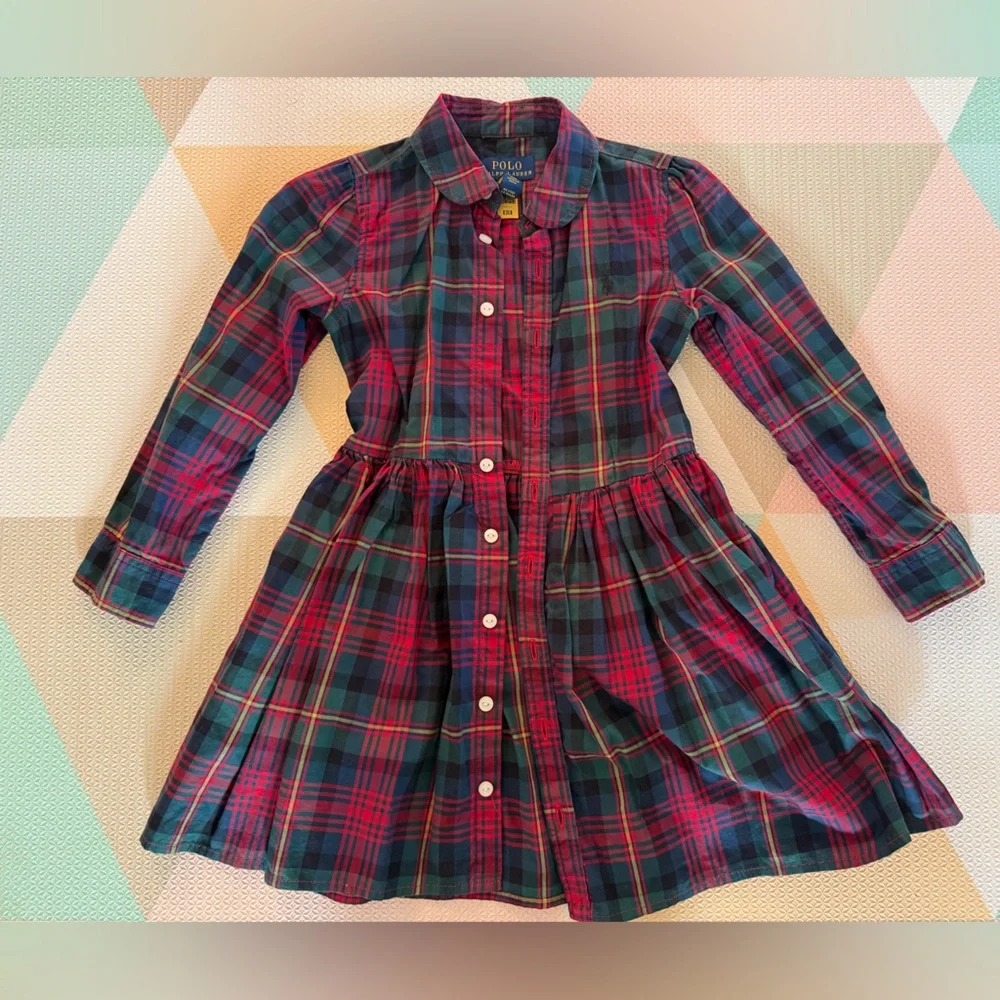 Polo by Ralph Lauren Plaid Cotton Twill Shirtdress with Tie Waist - Picture 4 of 7